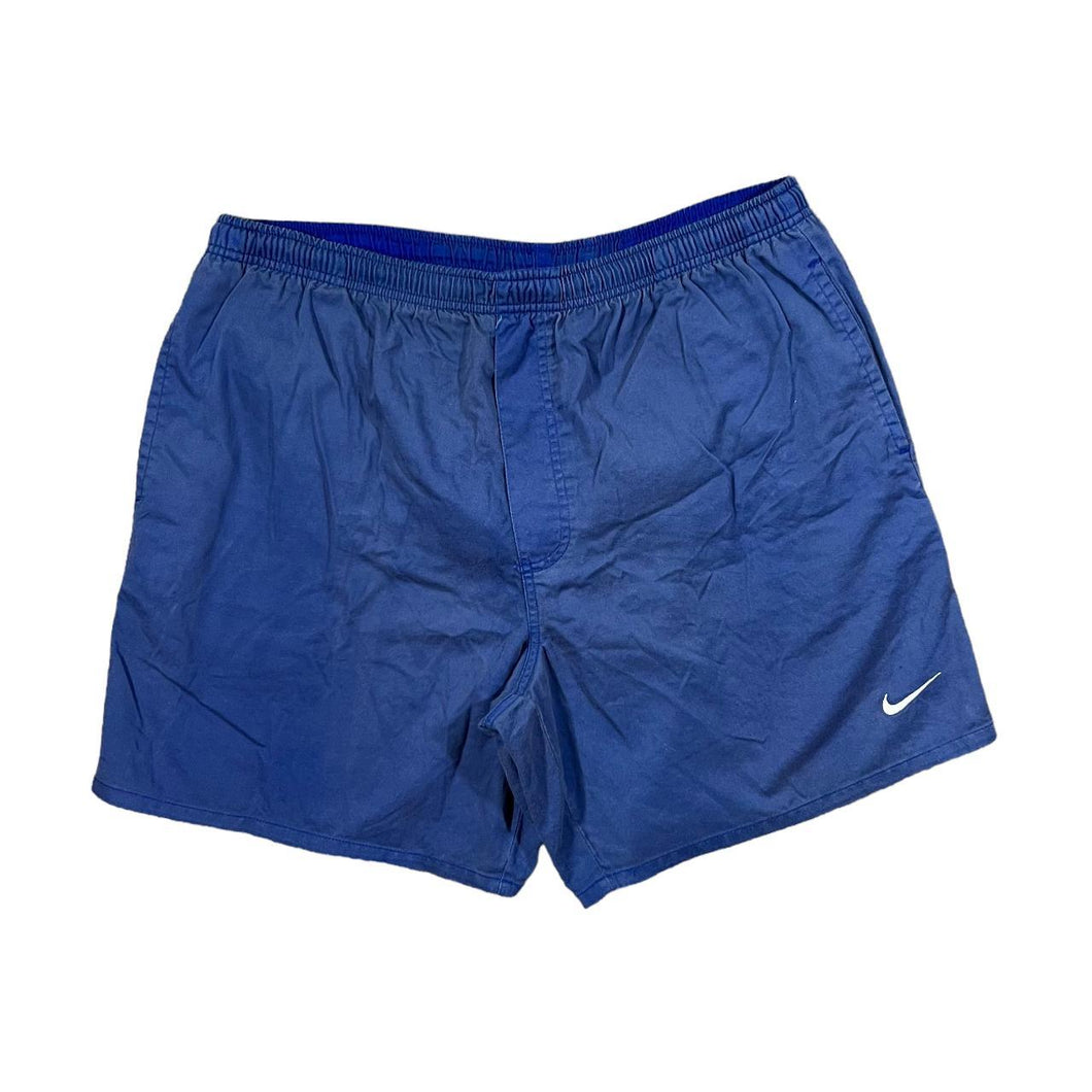 Vintage NIKE Black Tag Classic Blue Embroidered Mini Logo Cotton Shorts