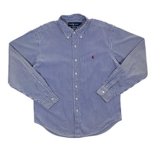 Load image into Gallery viewer, Vintage Ralph Lauren &quot;Classic Fit&quot; Blue White Striped Long Sleeve Button-Up Shirt
