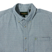 Load image into Gallery viewer, Vintage Timberland Classic Grey Blue White Check Short Sleeve Button-Up Cotton Shirt
