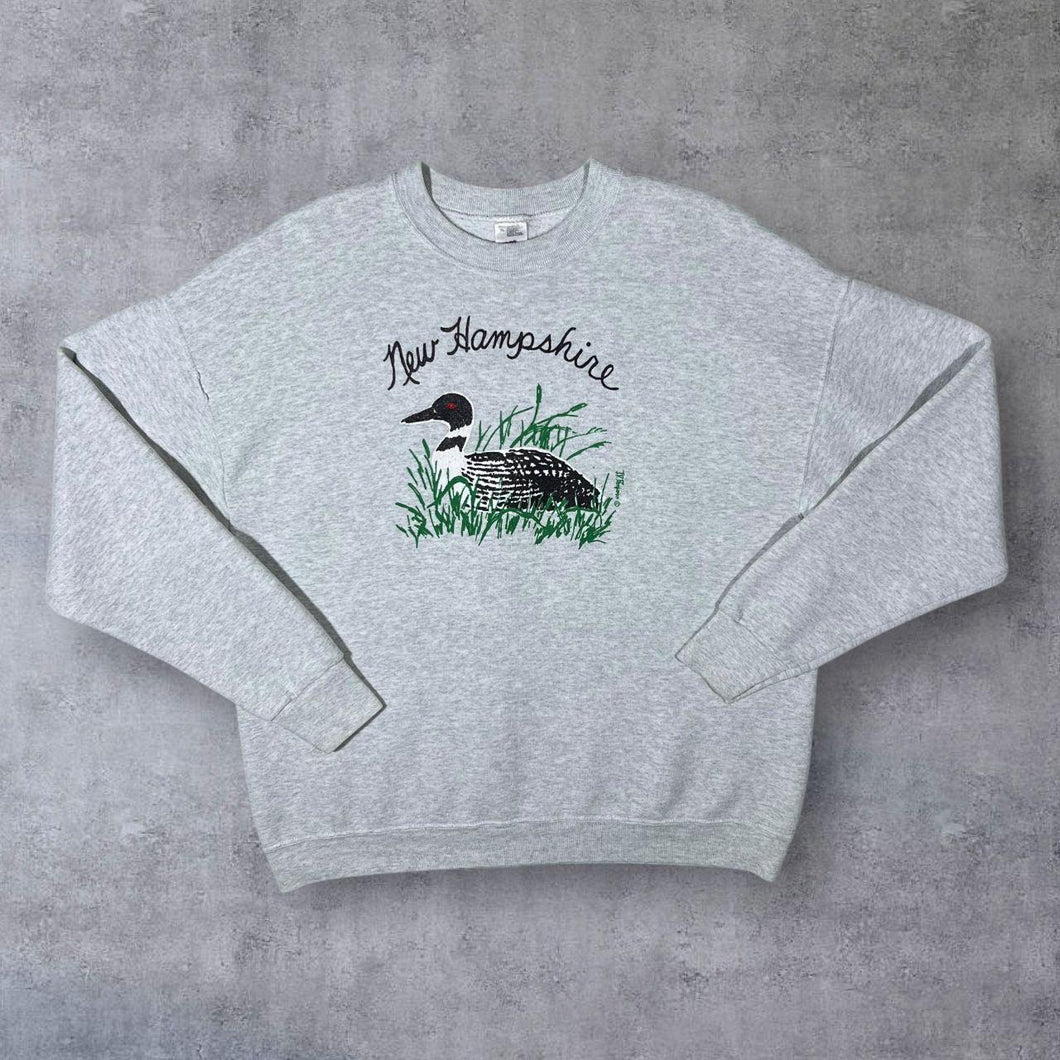 Vintage 90's New Hampshire USA Duck Wildlife Souvenir Graphic Crewneck Sweatshirt