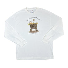 Load image into Gallery viewer, Early 00&#39;s THE WAY IN A MANGER Religous Cartoon Graphic Long Sleeve White T-Shirt
