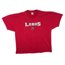Load image into Gallery viewer, Jerzees NCAA NEW MEXICO LOBOS College Logo Spellout Graphic Red T-Shirt
