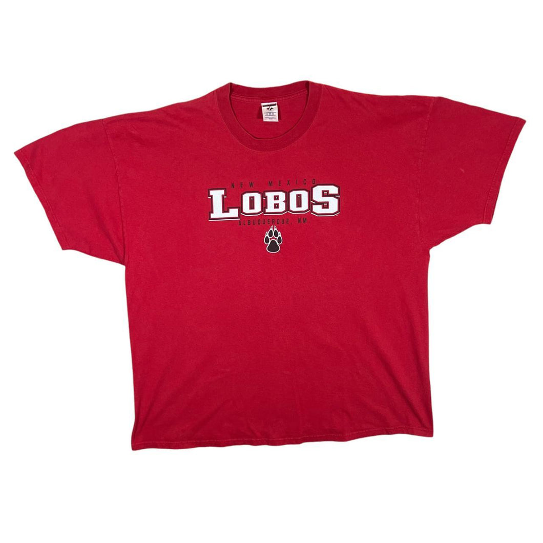 Jerzees NCAA NEW MEXICO LOBOS College Logo Spellout Graphic Red T-Shirt