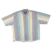 Load image into Gallery viewer, Vintage Van Heusen Multi Colour Striped Short Sleeve Cotton Button-Up Shirt
