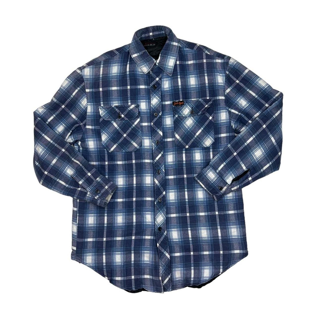 Vintage JET SET Tartan Lumberjack Plaid Check Lightly Padded Flannel Over Shirt