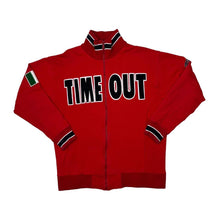 Load image into Gallery viewer, Early 00’s TIMEOUT Embroidered Chenille Spellout Zip Sweatshirt

