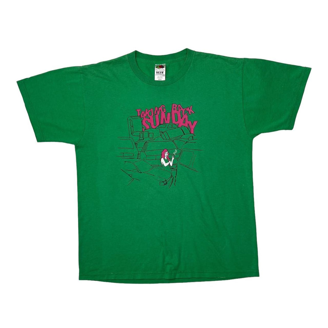 Early 00’s TAKING BACK SUNDAY Graphic Spellout Emo Alternative Pop Punk Band T-Shirt