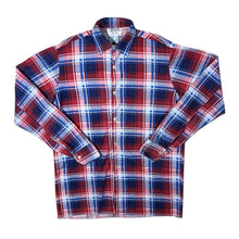 Load image into Gallery viewer, Vintage Triola Red Blue White Plaid Check Long Sleeve Flannel Shirt
