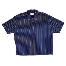 Load image into Gallery viewer, Vintage YSL Yves Saint Laurent Blue Multi Striped Short Sleeve Button-Up Shirt
