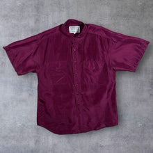Load image into Gallery viewer, Vintage 90's Winner Classic Burgundy Red 100% Silk Short Sleeve Shirt
