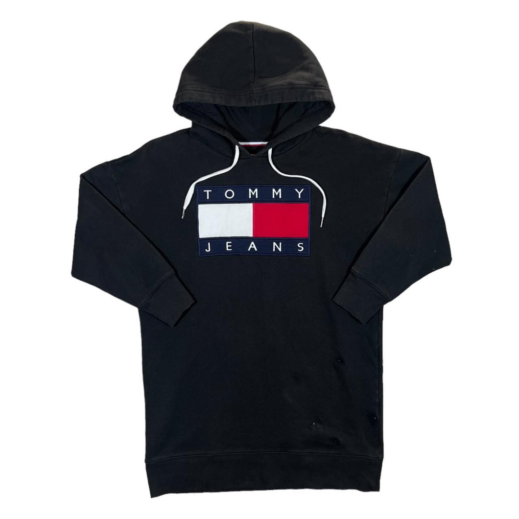 TOMMY JEANS Tommy Hilfiger Embroidered Big Logo Spellout Longline Hoodie