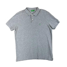 Load image into Gallery viewer, UNITED COLORS OF BENETTON Classic Essential Embroidered Mini Logo Grey Polo Shirt
