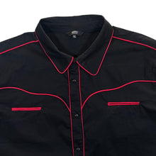 Load image into Gallery viewer, Banned Alternative Goth Emo Punk Black Red Western Style Popper Short Sleeve Shirt
