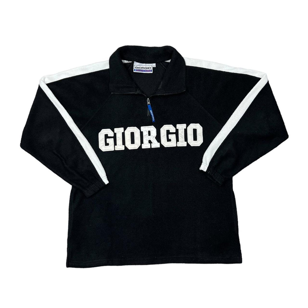 Early 00's GIORGIO Giotech Fleece Embroidered Big Spellout 1/4 Zip Pullover Fleece Sweatshirt