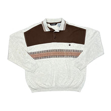 Load image into Gallery viewer, Vintage 90&#39;s KNIGHTSBRIDGE Grandad Patterned Panel Colour Block Collared Sweatshirt
