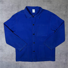 Load image into Gallery viewer, Early 00's Czech French Chore Worker Style Blue Button Cotton Jacket
