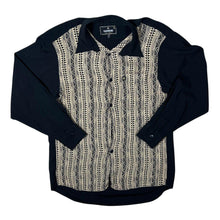 Load image into Gallery viewer, Vintage Systeme Nouveau Black Beige Abstract Patterned Long Sleeve Viscose Shirt

