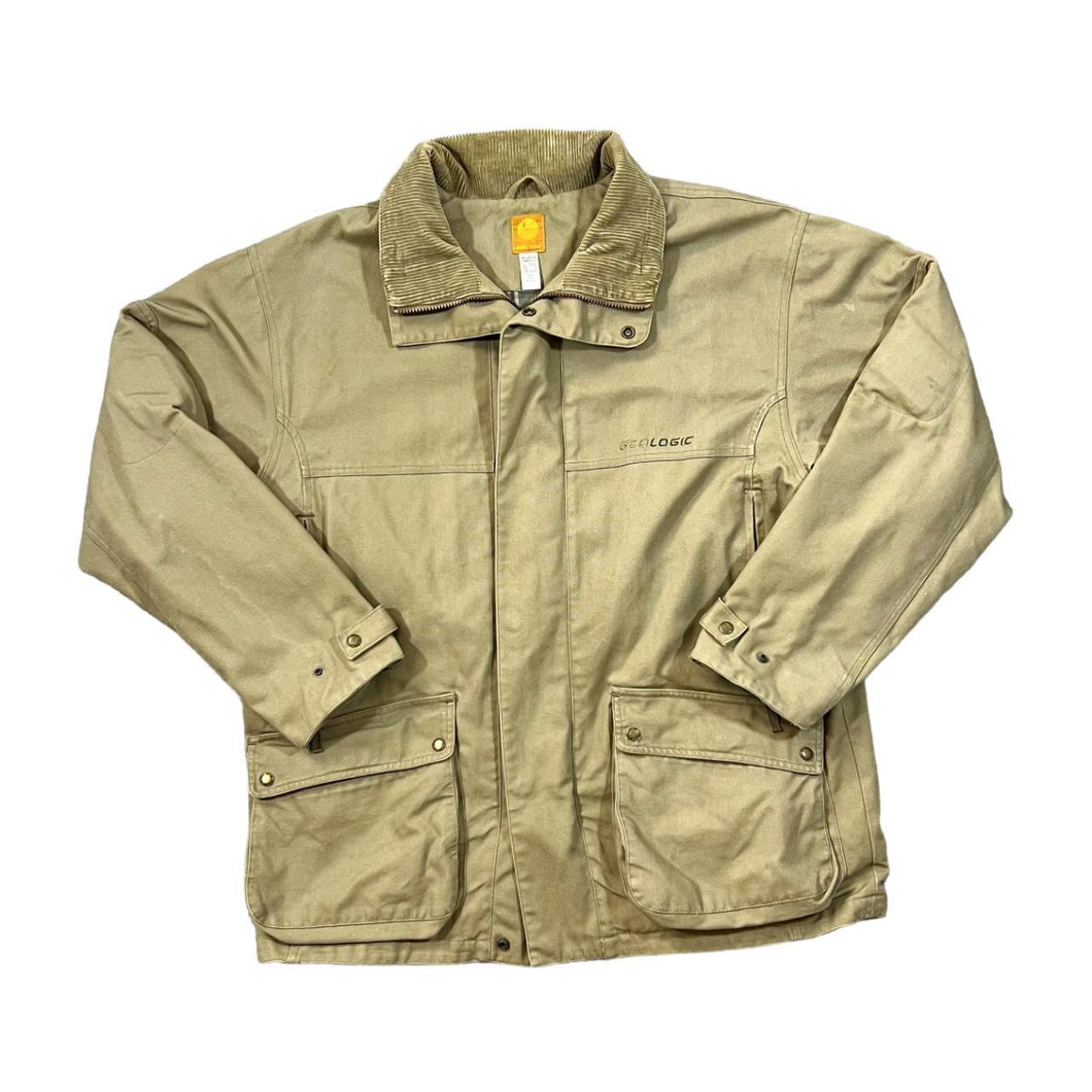 GEOLOGIC Decathlon Creation Corduroy Cord Collared Heavy Canvas Utility Outdoor Hiking Jacket