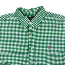 Load image into Gallery viewer, Vintage Ralph Lauren "Classic Fit" Green Check Short Sleeve Button-Up Cotton Shirt
