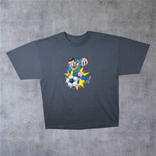 Load image into Gallery viewer, Soccer Football Monster Cartoon Character Graphic Grey T-Shirt
