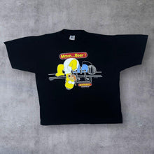 Load image into Gallery viewer, Vintage The Simpsons (2000) "Mmm... Beer!" TV Show Homer Cartoon Graphic Black T-Shirt
