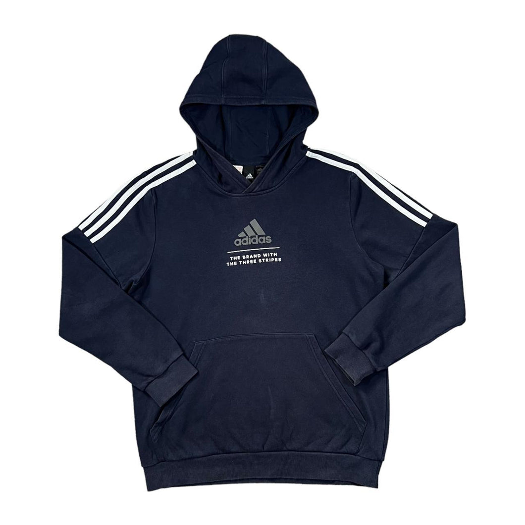 ADIDAS Three Stripe Logo Spellout Graphic Pullover Hoodie