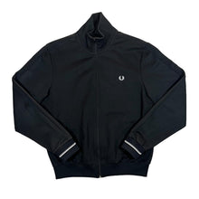 Load image into Gallery viewer, FRED PERRY Classic Basic Embroidered Mini Laurel Logo Black Zip Tracksuit Jacket
