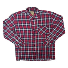 Load image into Gallery viewer, Vintage J.Explorer Red Navy White Plaid Check Long Sleeve Cotton Flannel Shirt
