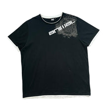 Load image into Gallery viewer, ANIMAL Embroidered Spellout Surfer Black Short Sleeve Ringer T-Shirt
