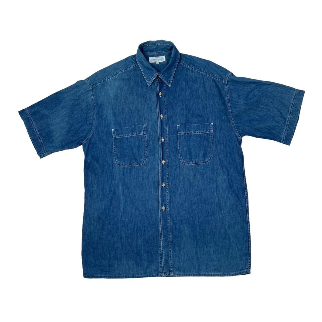 Vintage 90’s ST MICHAEL Marks & Spencer Classic Denim Short Sleeve Cotton Shirt