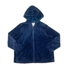 Load image into Gallery viewer, Early 00&#39;s NEW YORK LAUNDRY Y2K Classic Basic Essential Velvet Velour Zip Hooded Tracksuit Top
