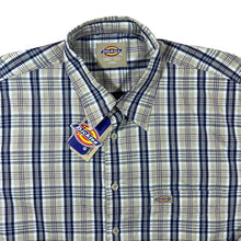 Load image into Gallery viewer, Dickies Beige Navy White Plaid Check Long Sleeve Cotton Shirt
