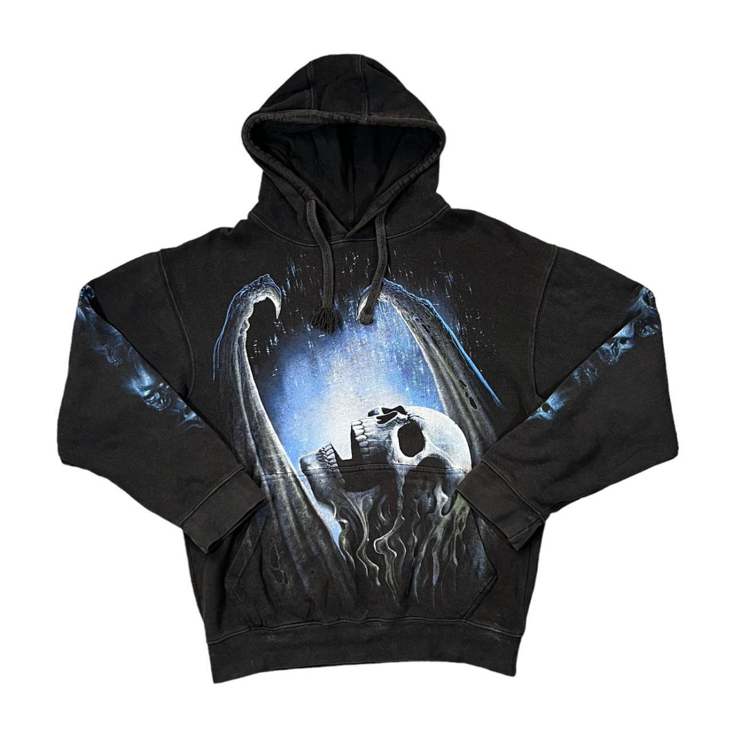 SPIRAL DIRECT Gothic Fantasy Horror Grim Reaper Graphic Pullover Hoodie