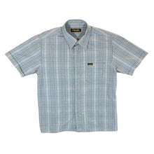 Load image into Gallery viewer, Vintage WRANGLER Blue Plaid Check Popper Button Short Sleeve Cotton Shirt
