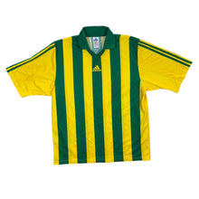 Load image into Gallery viewer, Vintage ADIDAS Colour Block Striped Embroidered Mini Centre Logo Collare Sports Jersey
