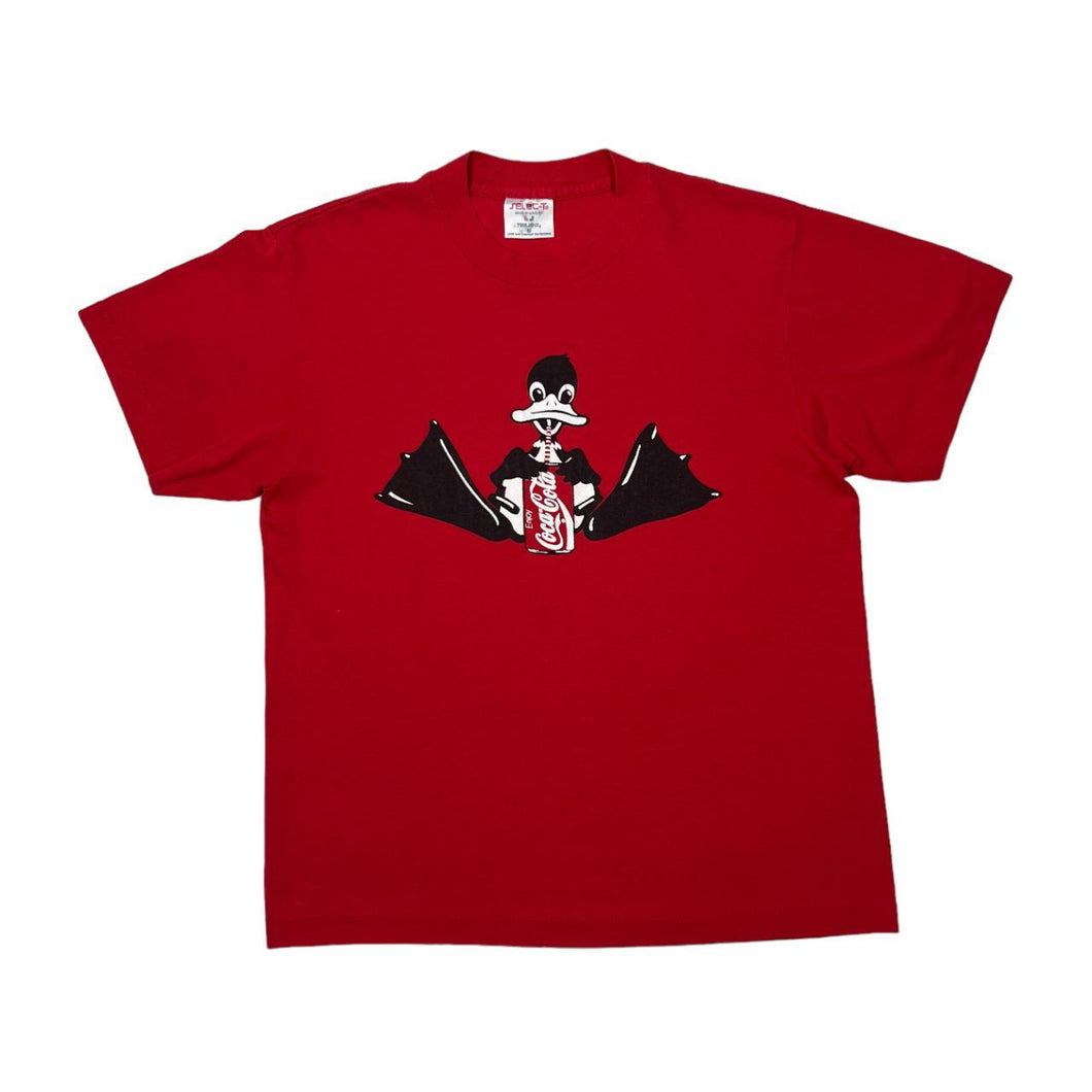 Vintage 90's Tee Jays COCA COLA Duck Cartoon Drinks Promo Graphic Single Stitch T-Shirt