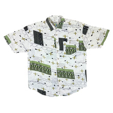 Load image into Gallery viewer, Vintage 90's FASHION REPORT Abstract Crazy Festival Patterned Viscose Short Sleeve Shirt
