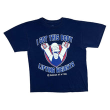 Load image into Gallery viewer, THE SIMPSONS &quot;I Got This Body Lifting Weights&quot; TV Show Cartoon Spellout Graphic T-Shirt
