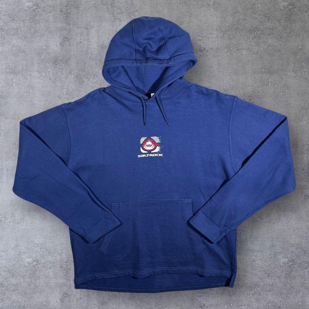 Early 00's Saltrock Surfer Logo Graphic Blue Pullover Hoodie