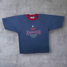 Load image into Gallery viewer, Vintage 90&#39;s Lee Jeanswear &quot;Kansas USA&quot; Spellout Graphic Thick Cotton T-Shirt
