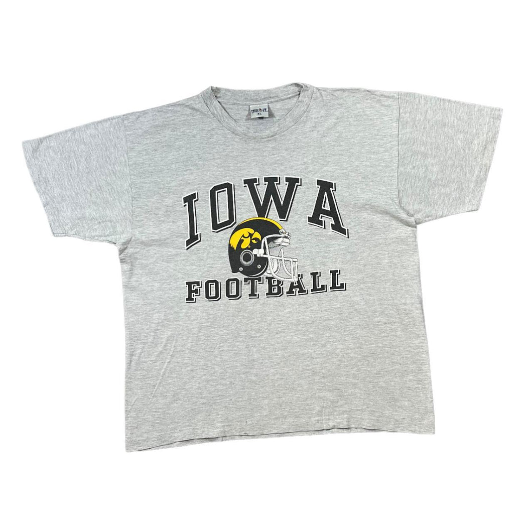 Vintage 90's Time Out NCAA IOWA FOOTBALL Hawkeyes College Sports Spellout Graphic T-Shirt