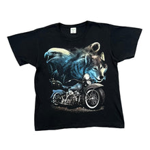 Load image into Gallery viewer, KEYA Biker Eagle Wolf Wildlife Graphic T-Shirt
