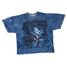 Load image into Gallery viewer, Vintage The Mountain (2004) Gothic Fantasy Dragon Graphic Blue Tie Dye T-Shirt
