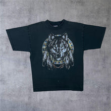 Load image into Gallery viewer, Early 00’s B&amp;C Native American Wolf Dream Catcher Distressed Graphic T-Shirt

