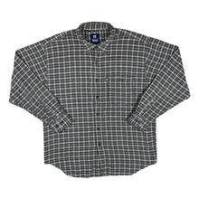 Load image into Gallery viewer, Vintage 90&#39;s KAMPO Black Grey Cream Check Long Sleeve Flannel Shirt
