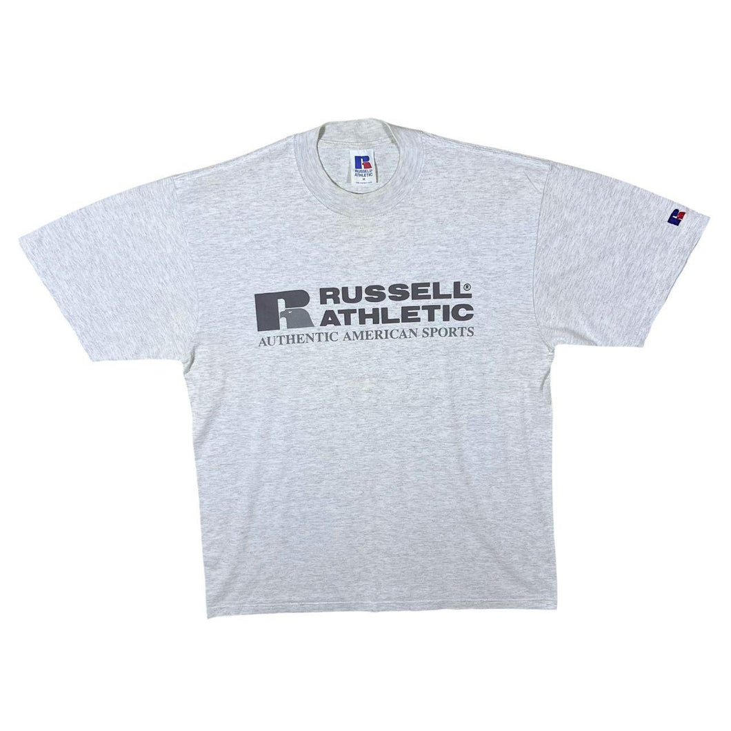 Vintage Russell Athletic Made in Scotland Classic Grey Short Sleeve Cotton T-Shirt