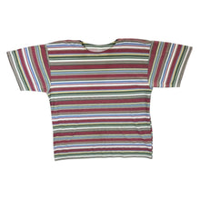 Load image into Gallery viewer, Vintage 90&#39;s Multi Colour Striped Short Sleeve T-Shirt

