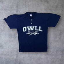 Load image into Gallery viewer, Early 00’s Russell Athletic Owll Fall Ball Baseball Graphic Henley T-Shirt
