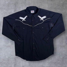 Load image into Gallery viewer, Vintage Ely Diamond Cowboy Western Embroidered Eagle Popper Long Sleeve Shirt
