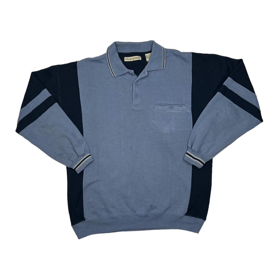 Vintage MUNSINGWEAR Classic Colour Block Collared Sweatshirt
